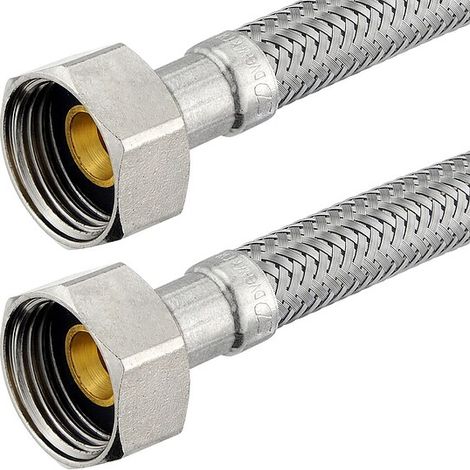 Flexibler Verbindungsschlauch - 2 x Überwurfmutter 1/2'' mit Dichtung - Länge 500 mm (1/3)