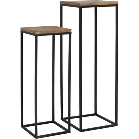 Set di colonne Light & Living Yarula in legno con finitura nera -
