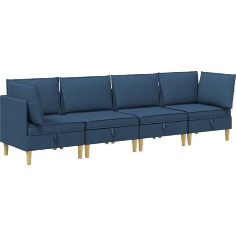 Set di divani modulari con spazio di archiviazione 4 pz Blu vidaXL