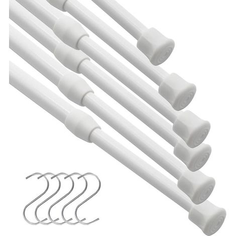 Tringle À Rideaux Télescopique - Barre De Tension Sans Perçage - 40 À 70 Cm - Pour Douche Baignoire Salle De Bain - 6 Pièces (1/5)