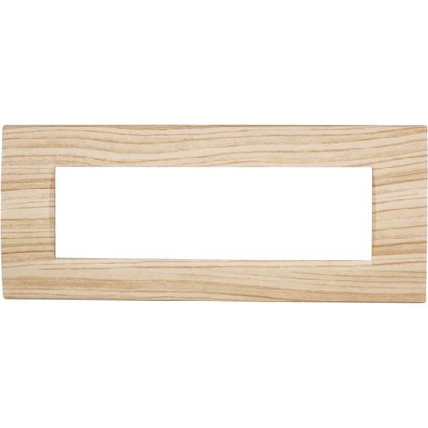 Placche Compatibili Bticino LIVING LIGHT placca 3 4 7 moduli per supporti LN4703 T17 - 7 posti - legno chiaro