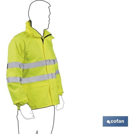 Veste de Pluie Haute Visibilité Jaune Modèle Pollux Taille M (1/5)