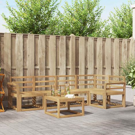 vidaXL Outdoor Sofa Set 6 pcs White Solid Acacia Wood (1/5)