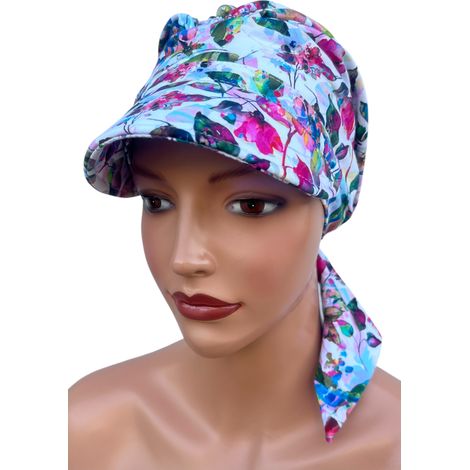 Turbante de algodón Tess para mujer con visera, 467 unidades. Producto polaco. (1/5)