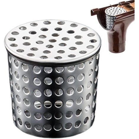 Dachrinnenschutz, Metall-Dachrinnenschutz, Dachrinnensieb, Edelstahl-Dachrinnenfilter, Netz-Dachrinnenfilter, Metallsiebschutzabdeckungen für 50–63 mm Rohre (1/5)