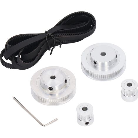 Jeu de 2 poulies GT2 20 dents + 2 courroies 60 dents, alésage 5 mm, pour imprimante 3D, fraiseuse CNC et tour. (1/5)