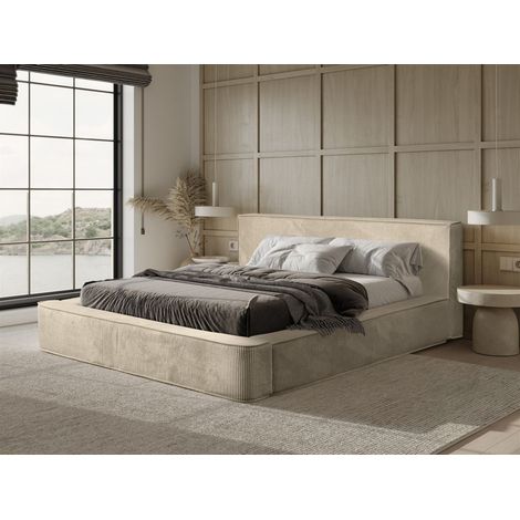 Polsterbett Doppelbett MODESTO 180x200cm in Stoff Lincoln Beige (1/5)