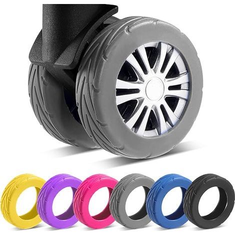 8-teiliges Upgrade-Set für Gepäckrollen, Koffer- und Radschutzhüllen, verschleißfest, geräuschdämpfend, Silikon-Radschutz für 2-2,4"-Rollen (1/5)