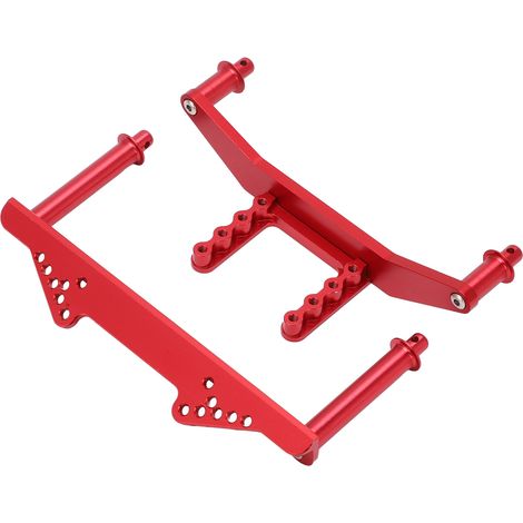 Supports de carrosserie avant et arrière en alliage d'aluminium avec fixations pour voiture RC Traxxas Slash 2WD 1/10 (rouge) (1/5)