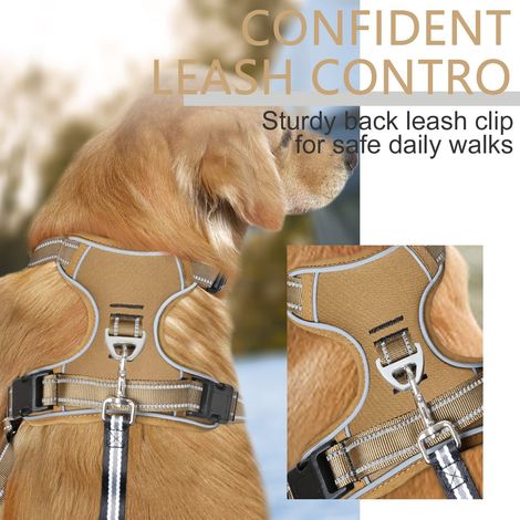 Harnais réglable pour chien - Gilet de poitrine respirant avec poignée, idéal pour la promenade, l'entraînement et la sécurité, confortable et réfléchissant pour toutes les tailles