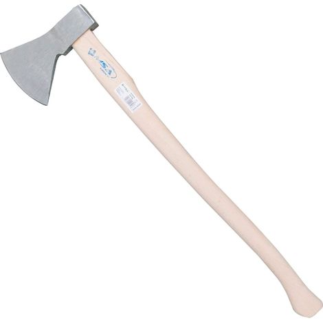 Hache en acier forgé, 2 kg, manche en bois de hêtre, longueur 80 cm. (1/2)