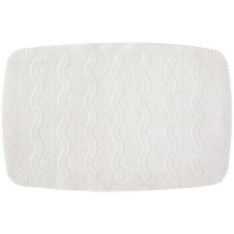 HOXILEELEO - Tapis de bain à ventouses, en caoutchouc, blanc, 45 x 75 cm (1/4)