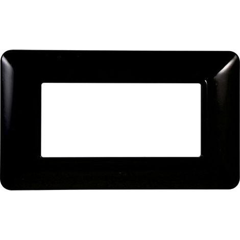 Plaque compatibles Bticino Matix 4 modules plastique couleur noir
