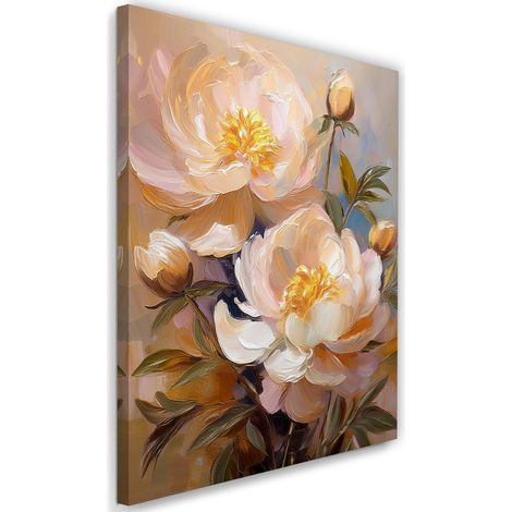 Tableau déco Pivoine fleur peinte 60x90 (1/5)