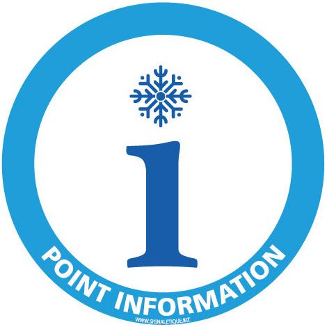 PANNEAU POINT INFORMATION TOURISTIQUE SPECIAL HIVER (H0405) - Adhésif - Diamètre 125 mm