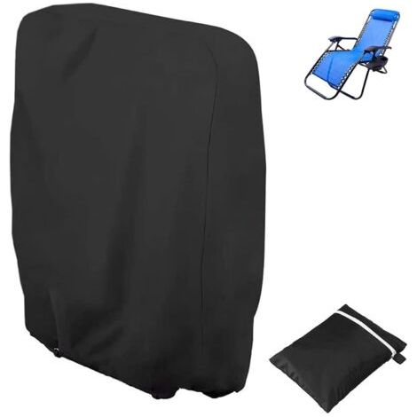 (Noir 1pcs)Housse de Protection pour Chaise Longue Pliante, Oxford Coupe Vent Anti UV Imperméable Housses pour Chaises de Jardin Pliantes, Housse de Chaise Longue de Jardin (1/5)