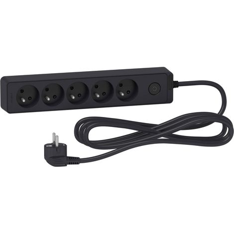 Prolunga Odace a 5 prese con connettore, 3 m, antracite ST9353B