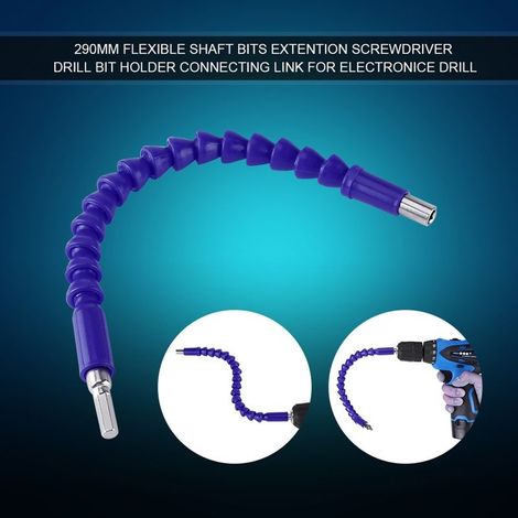 Arbre flexible universel 1/4″ – 290mm – bleu – vissage extension – perceuse / visseuse / tournevis électronique (1/5)