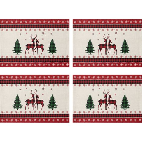 Set de table de Noël de style américain avec décoration de bonhomme de neige, antidérapant et thermiquement isolant. (1/5)