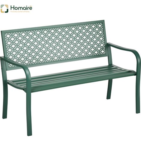 HOMAIRE Gartenbank dunkelgrün wetterfest stabil für Terrasse & Garten