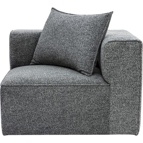 Rechtwinklige Eckmodul für Ecksofa aus dunkelgrauem meliertem Stoff KERRY (1/5)