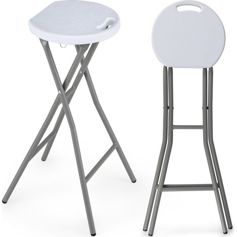 Tabouret de Bar Pliant avec Siège en HDPE, Hauteur 70 cm Tabouret Haut Pliable Portable avec Structure en Métal, Charge 150 kg(2 pcs) (1/5)