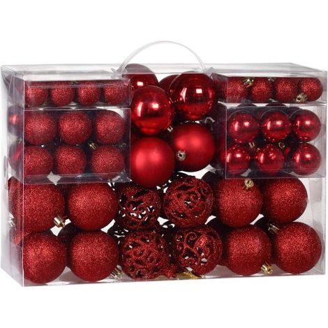 100 Boules de Noël Rouges pour décorer votre sapin (1/5)