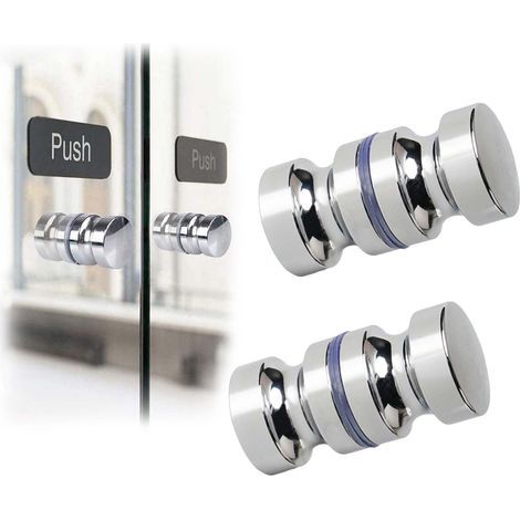2 pièces Poignée de paroi de douche,simple face 30 mm, Poignées de porte pour portes de douche, Bouton de porte de douche, Boutons de porte de douche ronds,convient pour porte vitrée de salle de bain (1/5)