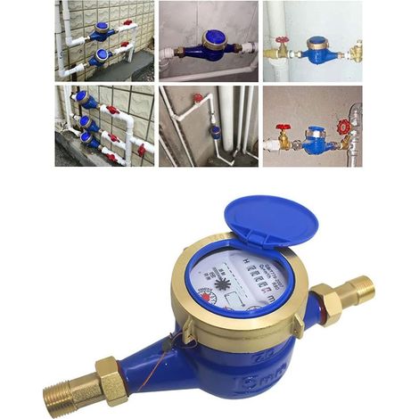 Compteur D'eau Froide Numérique Dn15, Compteur D'eau Métallique Filetage 4 Points en Fer, Outil de Mesure du Débit pour Robinet Domestique et Jardin, Usage Quotidien Pratique