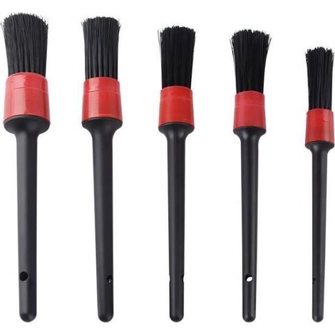 Kit de Brosses Automobiles pour Voiture, Brosse de Nettoyage en Plastique pour Jantes, 5 Pièces (1/3)