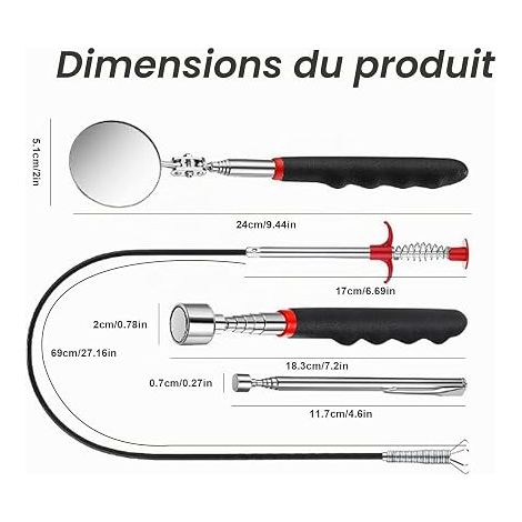 Telescopic Pickup, Telescopic Magnet, Telescopic Mirror (1/4)