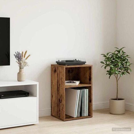 vidaXL Mueble para discos de vinilo Madera envejecida 38 x 33 x 61 cm (1/5)