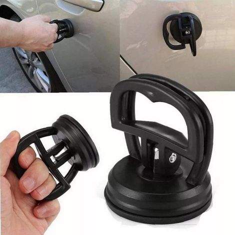 Lot de 3 ventouses de débosselage pour vitres et carrelages de voiture : 1 orange (grande taille) et 2 noires (petite taille). (1/5)
