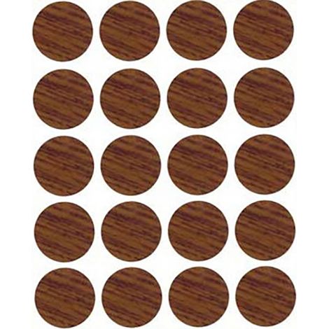Blíster de 20 tapones tapatornillos adhesivos color nogal Ø13mm 90915 (1/2)