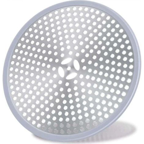 Drain de Douche, Filtre de Cheveux, Filtre pour bonde de Douche, Grille Douche Anti Cheveux, Couverture de Drain Filtre à Évier, Attrape-Cheveux Douche Drain - Acier Inoxydable Argent et Silicone (1/4)