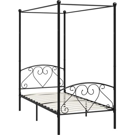 Maison Exclusive - Giroletto Baldacchino senza Materasso Nero 120x200 cm Metallo