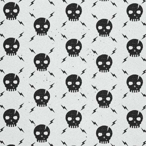 Tela decorativa para exteriores tipo oxford con estampado de calavera y rayo. (1/5)