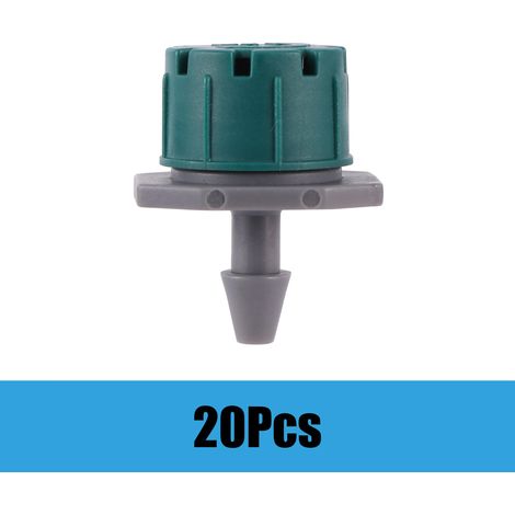 (Gris-vert - 20 pièces) Goutteur réglable à 8 trous pour tuyau d'arrosage 4/7 mm - Buses d'irrigation pour jardin, agriculture, outils d'arrosage pour fleurs et légumes (1/5)