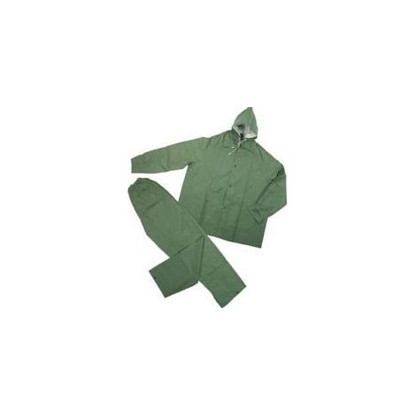 1PZ IMPERMEABILE GIACCA/PANTALONE IN PVC BISPALMATO PLP VERDE - tg. XXXL