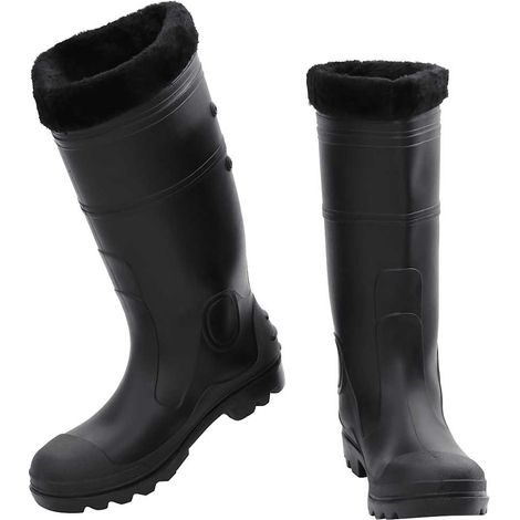 Bottes de pluie avec chaussettes amovibles noir taille 43 PVC