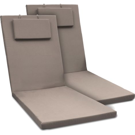 2er Set Gartenliege Auflage Sonnenliege Loft RL, 200x60x5cm, Taupe (1/5)