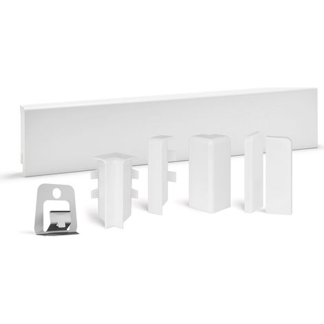 KGM Komplettset Kunststoff Sockelleiste- weiß- 16x58x2400mm - 10 Stück