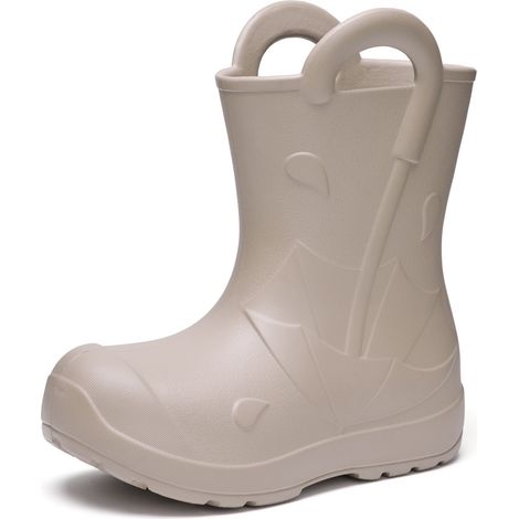 Ladeheid x Camminare Gummistiefel Kinder aus ultraleichtem EVA wasserdicht rutschfest und bequem LA-CA-20 (Hellbeige,26/27 EU)