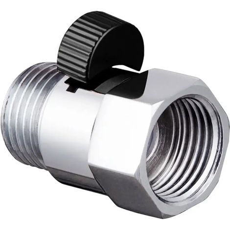 (B2-JF360150) Robinet de régulation de débit de douche en laiton, raccords mâle et femelle G1/2, robinet d'arrêt pour pommeau de douche, vanne de dérivation à ouverture rapide, pommeau de douche à mai (1/5)