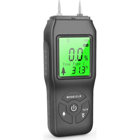 Humidimètre pour Bois, Détecteur d'humidité numérique portatif, Écran LCD rétroéclairé, Détecteur de Fuite d'eau, Testeur d'humidité pour pour Murs (1/4)