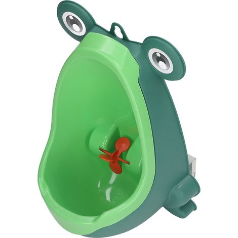 Urinoir mural en plastique vert avec cible de visée amusante pour l'apprentissage de la propreté chez les petits garçons. (1/5)