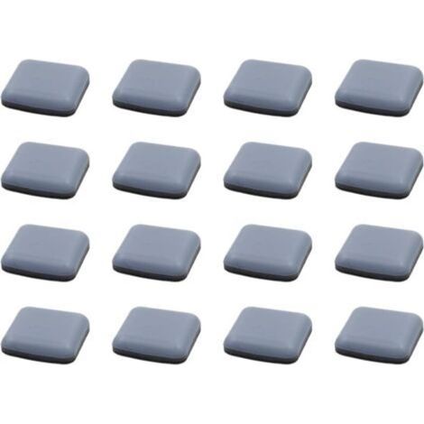 Patins de Meubles, 16 PiècesTéflon Carré Auto-adhésives Coulisses de Meubles Adaptés Aux Sols et Tapis Lisses (Carré, 20X20mm)