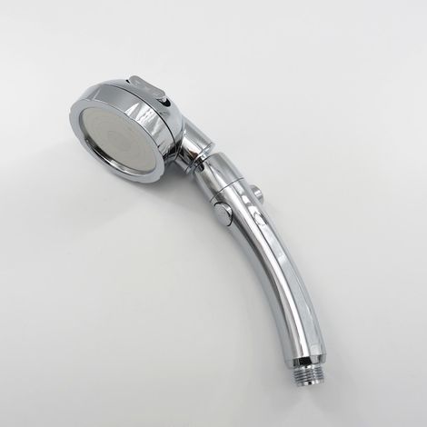 Verstellbarer Duschkopf mit drei Stufen, Ein-Knopf-Wasserabsperrschalter, druckbeaufschlagter Duschkopf, abnehmbarer und waschbarer, wassersparender und tropffester Duschkopf. (1/5)