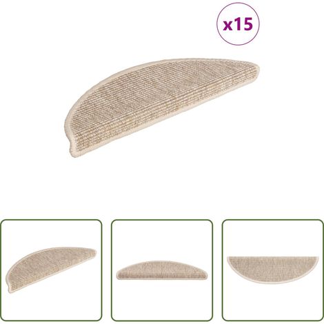 vidaXL Stufenmatten - Stufenmatten 15 Stk. 56x17x3 cm Hellbeige Halbrund (1/5)