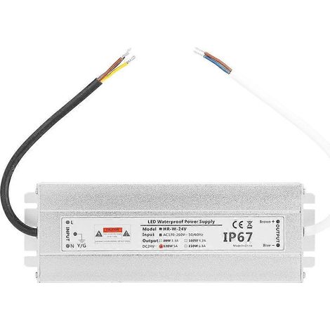 Alimentation pour ruban LED 24 V 120 W 5 A, étanche IP67, transformateur de commande LED